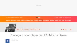 
                            9. Conheça o novo player de UOL Música Deezer - Blog UOL Música ...