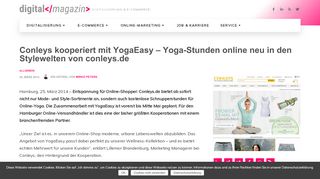 
                            11. Conleys kooperiert mit YogaEasy - Yoga-Stunden online neu in den ...