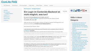 
                            8. ConLite FAQ - Ein Login im Contenido-Backend ist nicht möglich, was ...