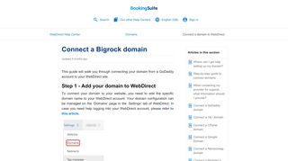 
                            9. Connect a Bigrock domain – BookingSuite HelpDesk - WebDirect