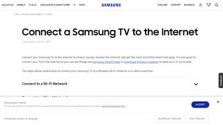 
                            9. Connect a Samsung TV to the Internet | Samsung Support ...