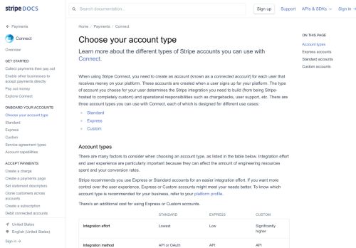 
                            13. Connect Account Types | Stripe Connect