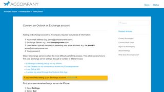 
                            7. Connect an Outlook or Exchange account – Accompany Support