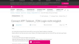 
                            3. Connect APP Telekom_FON Login nicht möglich - Telekom hilft ...