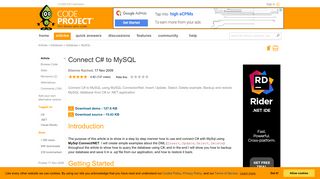 
                            4. Connect C# to MySQL - CodeProject