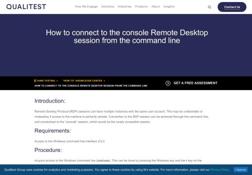 
                            4. Connect console Remote Desktop from command line | QualiTest