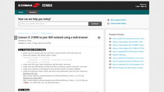 
                            5. Connect IC-3140W to your WiFi network using a web browser : EDiMAX