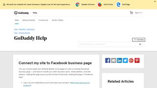 
                            8. Connect or add my site to Facebook business page - GoDaddy