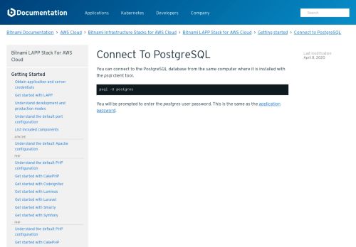 
                            6. Connect postgresql - Bitnami Documentation