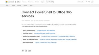 
                            4. Connect PowerShell to Office 365 services - Office 365