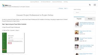 
                            13. Connect Project Professional to Project Online | PPM Works Blog