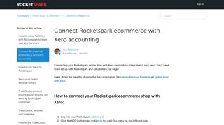
                            13. Connect Rocketspark ecommerce with Xero accounting – Rocketspark