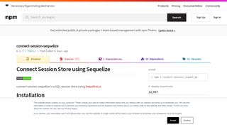 
                            5. connect-session-sequelize - npm