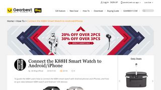 
                            7. Connect the K88H Smart Watch to Android/iPhone | GearBest Blog