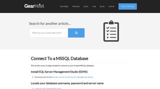 
                            7. Connect To a MSSQL Database | GearHost