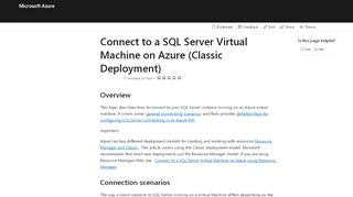 
                            4. Connect to a SQL Server Virtual Machine on Azure (Classic ...