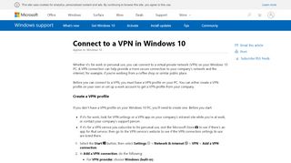 
                            13. Connect to a VPN in Windows 10 - Windows Help - Microsoft Support