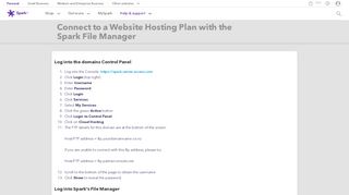 
                            6. Connect to a Website Hosting Plan with the Spark File Manager ...