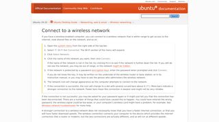 
                            5. Connect to a wireless network - Ubuntu Documentation