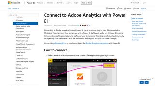 
                            10. Connect to Adobe Analytics with Power BI - Power BI | Microsoft Docs