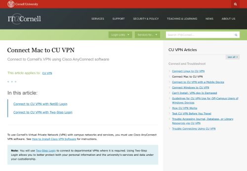 
                            7. Connect to Cornell's VPN using Cisco AnyConnect ... - IT@Cornell