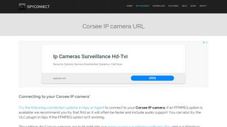 
                            1. Connect to Corsee IP cameras