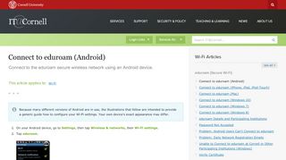 
                            10. Connect to eduroam (Android) | IT@Cornell