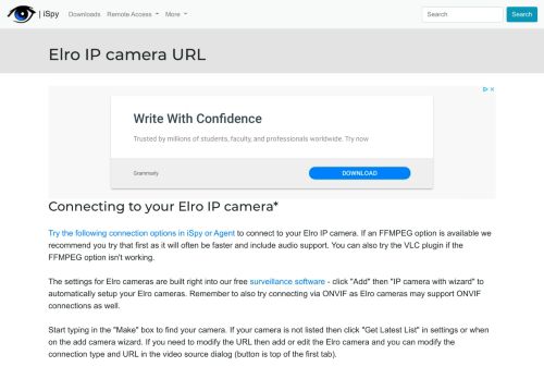 
                            2. Connect to Elro IP cameras
