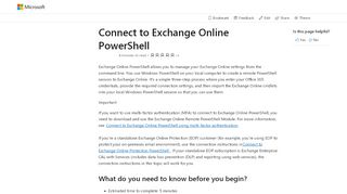 
                            9. Connect to Exchange Online PowerShell | Microsoft Docs