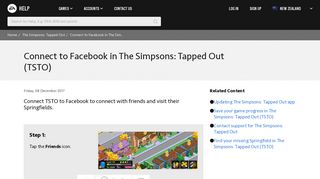 
                            6. Connect to Facebook in The Simpsons: Tapped Out (TSTO) - Origin Help