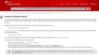 
                            3. Connect to Fireware Web UI - WatchGuard