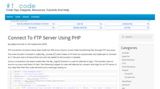 
                            10. Connect To FTP Server Using PHP | #! code