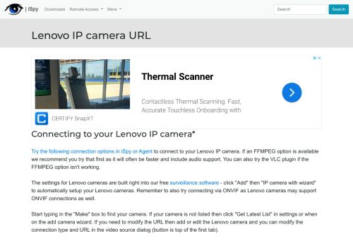 
                            5. Connect to Lenovo IP cameras