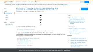 
                            4. Connect to Microsoft Dynamics 365/2016 Web-API - Stack Overflow