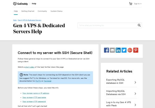 
                            12. Connect to my Web Hosting account with SSH (Secure Shell) - GoDaddy