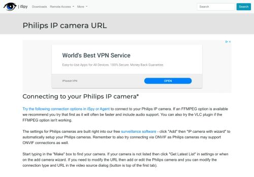 
                            12. Connect to Philips IP cameras