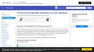 
                            13. Connect to PostgreSQL Database on Linux, Windows | w3resource