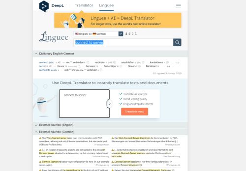 
                            4. connect to server - German translation – Linguee