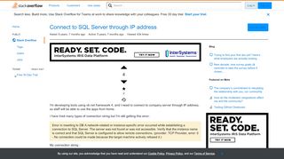 
                            3. Connect to SQL Server through IP address - Stack Overflow