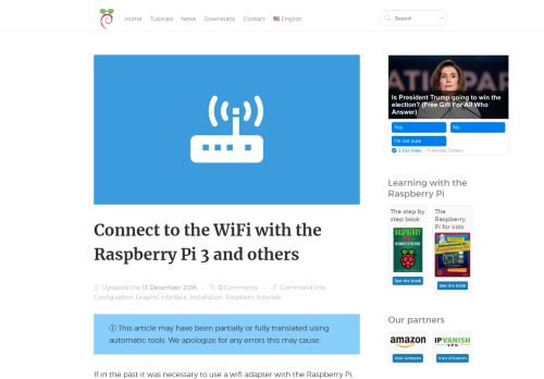 
                            8. Connect to the WiFi with the Raspberry Pi 3 and others