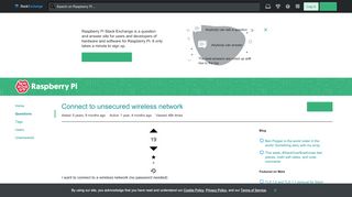 
                            5. Connect to unsecured wireless network - Raspberry Pi Stack Exchange