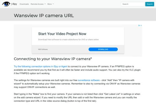 
                            3. Connect to Wansview IP cameras