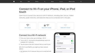 
                            13. Connect to Wi-Fi on your iPhone, iPad, or iPod touch - Apple Support