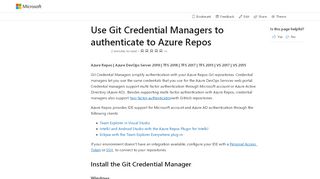 
                            7. Connect to your Git repos using credential managers - Azure Repos ...