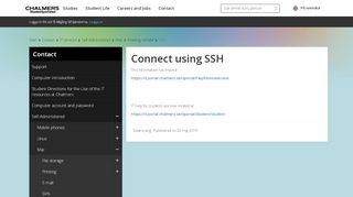 
                            4. Connect using SSH | Chalmers studentportal