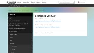 
                            6. Connect via SSH | Chalmers studentportal