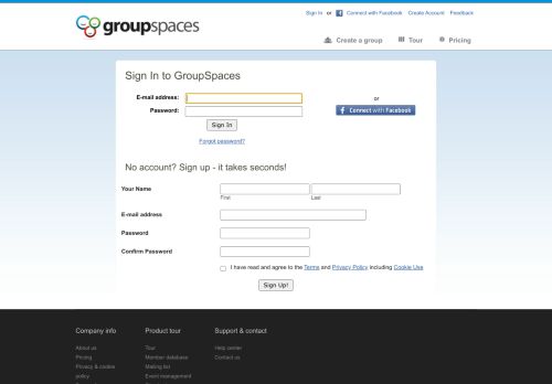 
                            1. Connect with Facebook - GroupSpaces