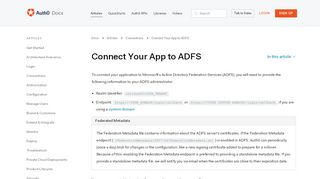 
                            7. Connect your app to ADFS - Auth0