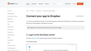 
                            12. Connect your app to Dropbox - Auth0