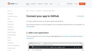
                            7. Connect your app to GitHub - Auth0
